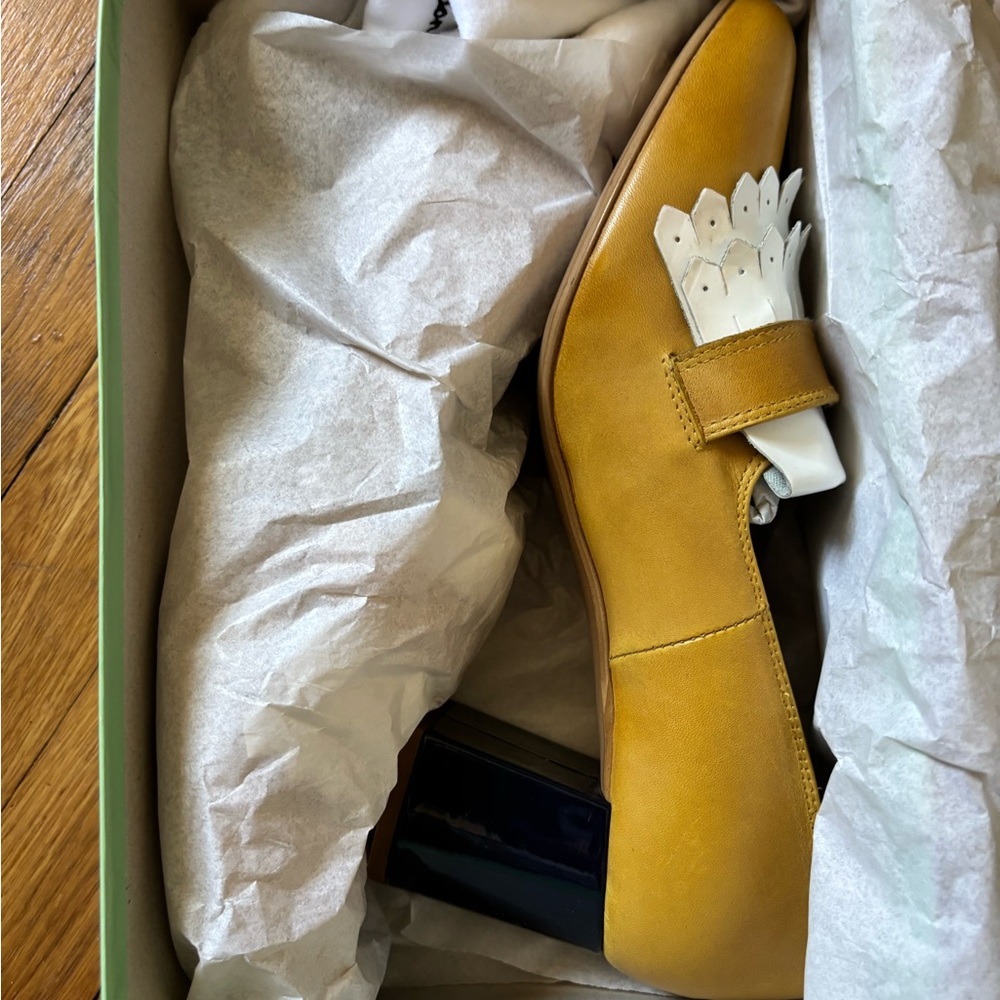 Miss L Fire Stylish Gold and White Women's Block Heel Shoes Size 41 - Picture 8 of 11